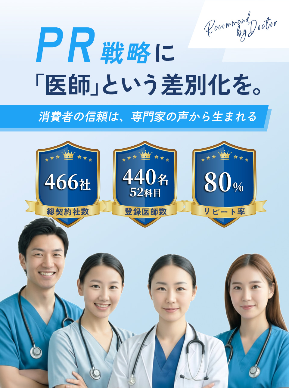 PR戦略に「医師」という差別化を。